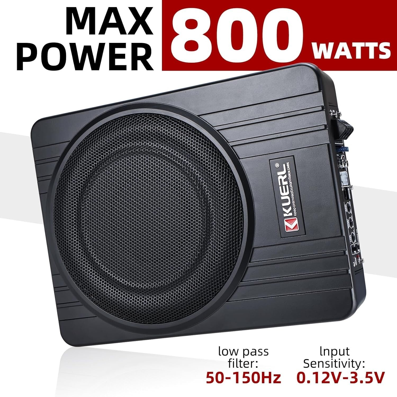 Ultra-Thin 800W Under-Seat Subwoofer with Built-In Amplifier—Sleek Audio Upgrade