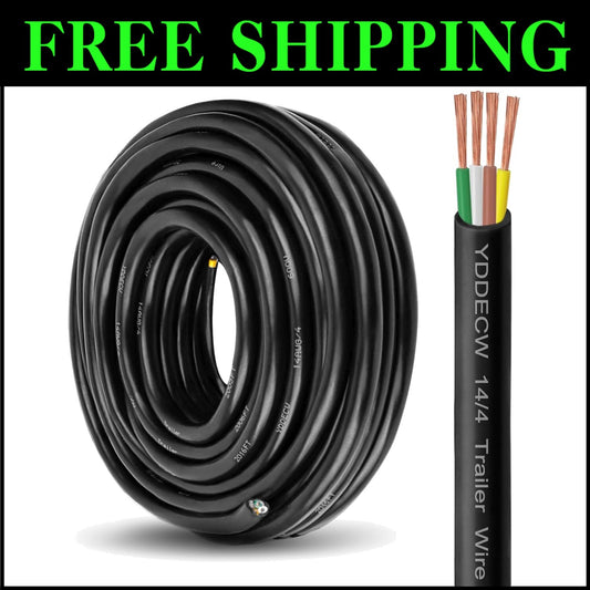 14 Gauge 4 Conductor 50FT Pure Copper RV Cable - Heavy Duty Wiring Solution