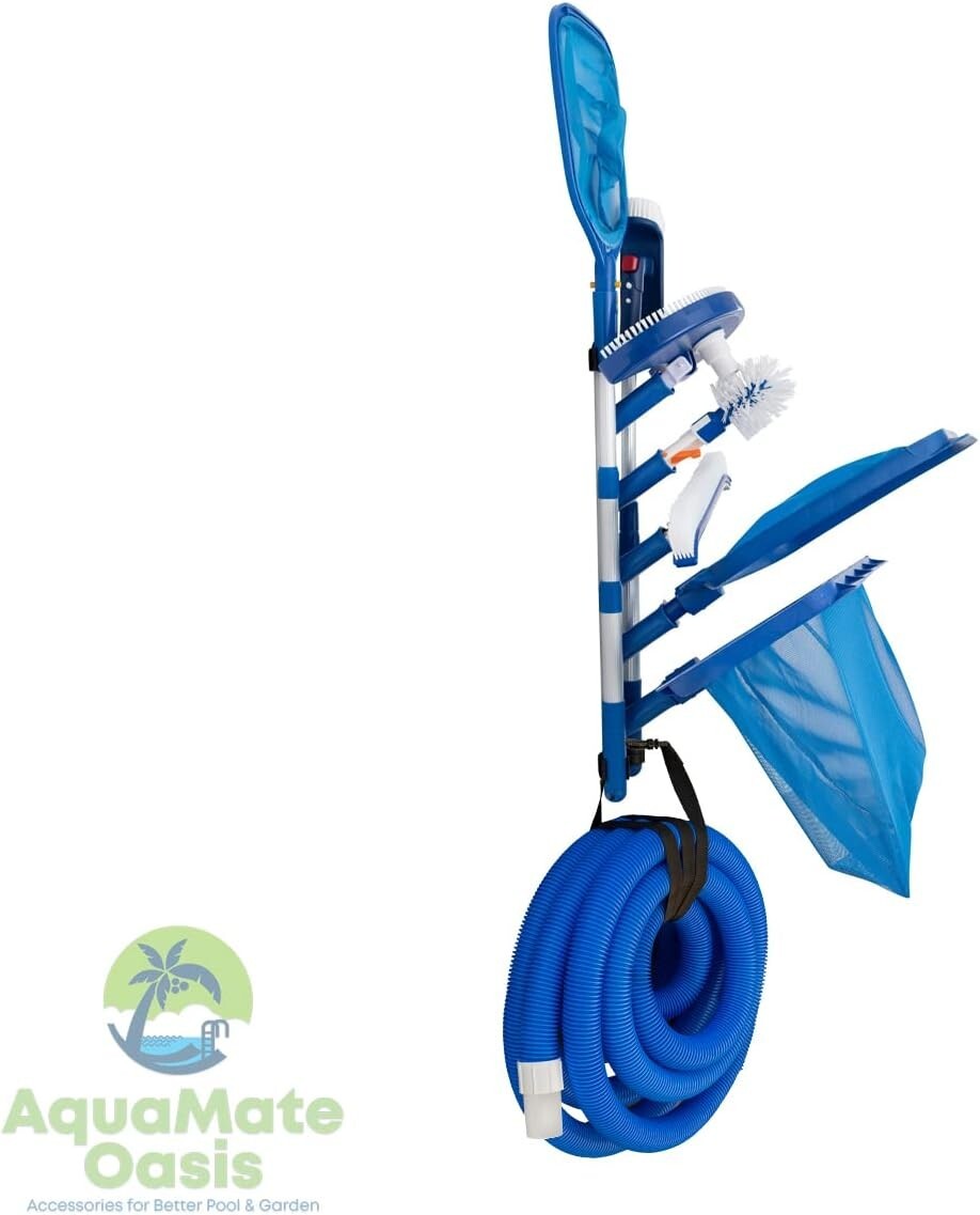 Organize Your Pool Area: Weatherproof Accessories Holder with Pole Support