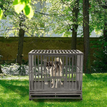 Load image into Gallery viewer, 42" Heavy-Duty Dog Crate with Lockable Wheels for Large Breeds - Easy Clean