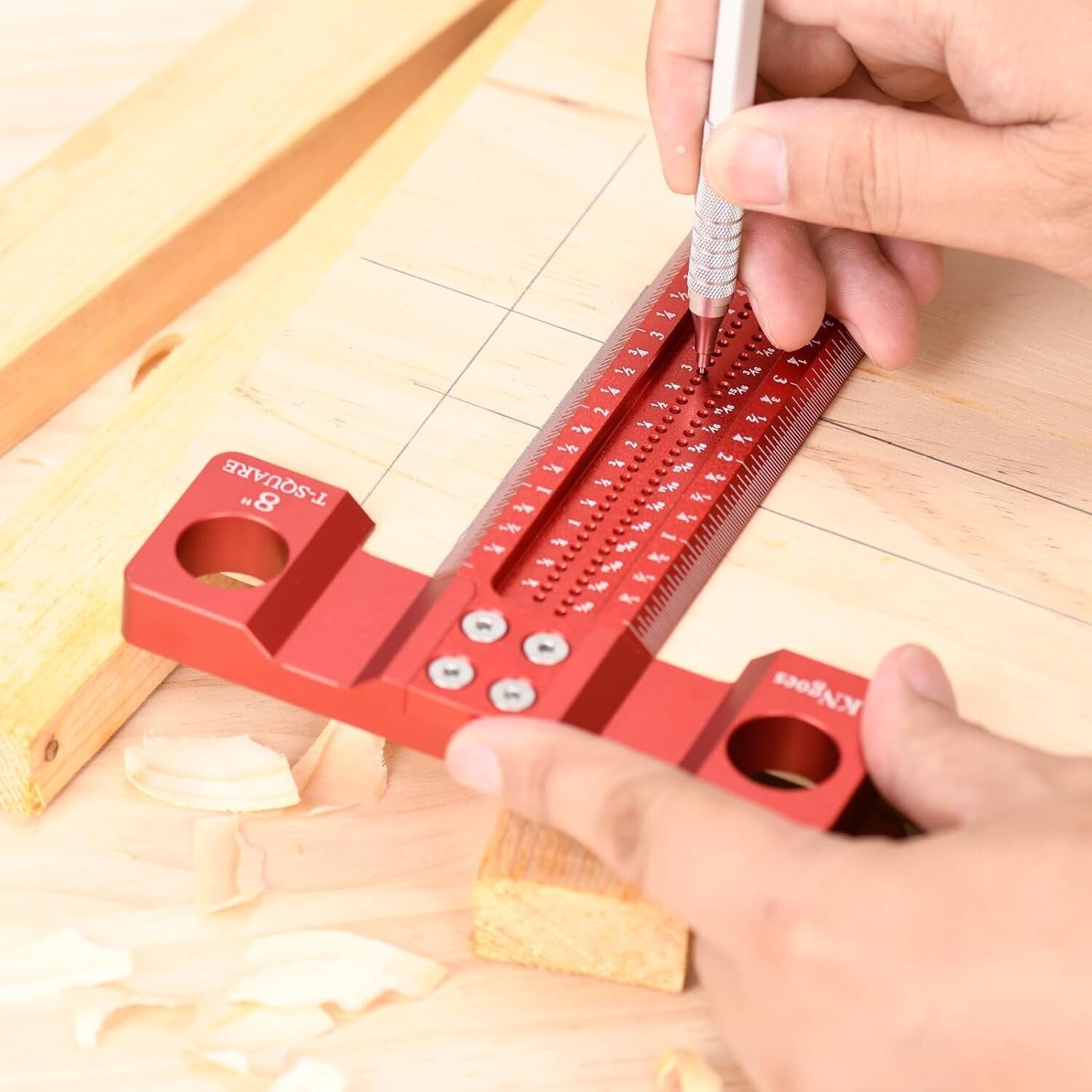 High-Quality 24in Woodworking T-Square Ruler with Clear Scales for Accuracy