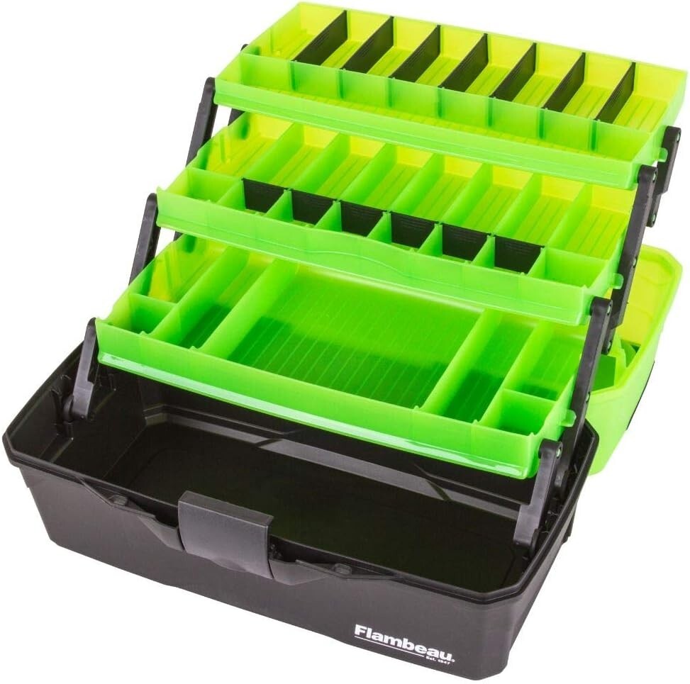 Durable 3-Tray Tackle Box with Secure Closure - Ideal for All Fishing Adventures