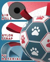 Load image into Gallery viewer, Soft but Sturdy 10-Inch Dog Soccer Ball with Grip Straps – Perfect Birthday Gift
