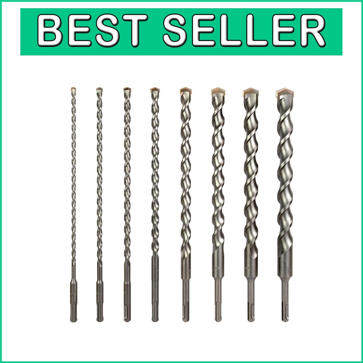 High-Quality 8-Piece SDS Plus Drill Bit Set - Ideal for Concrete & Block