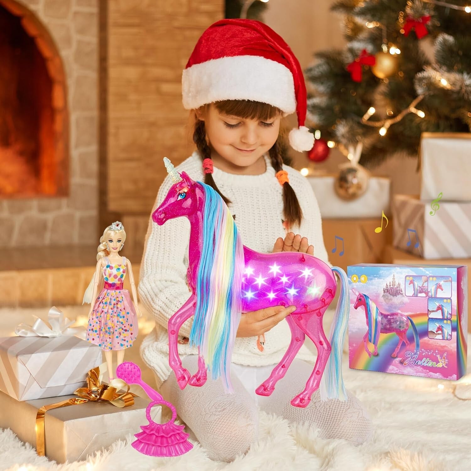Magical Unicorn Doll Playset with Bright Lights & Sounds - Ideal Gift for Girls