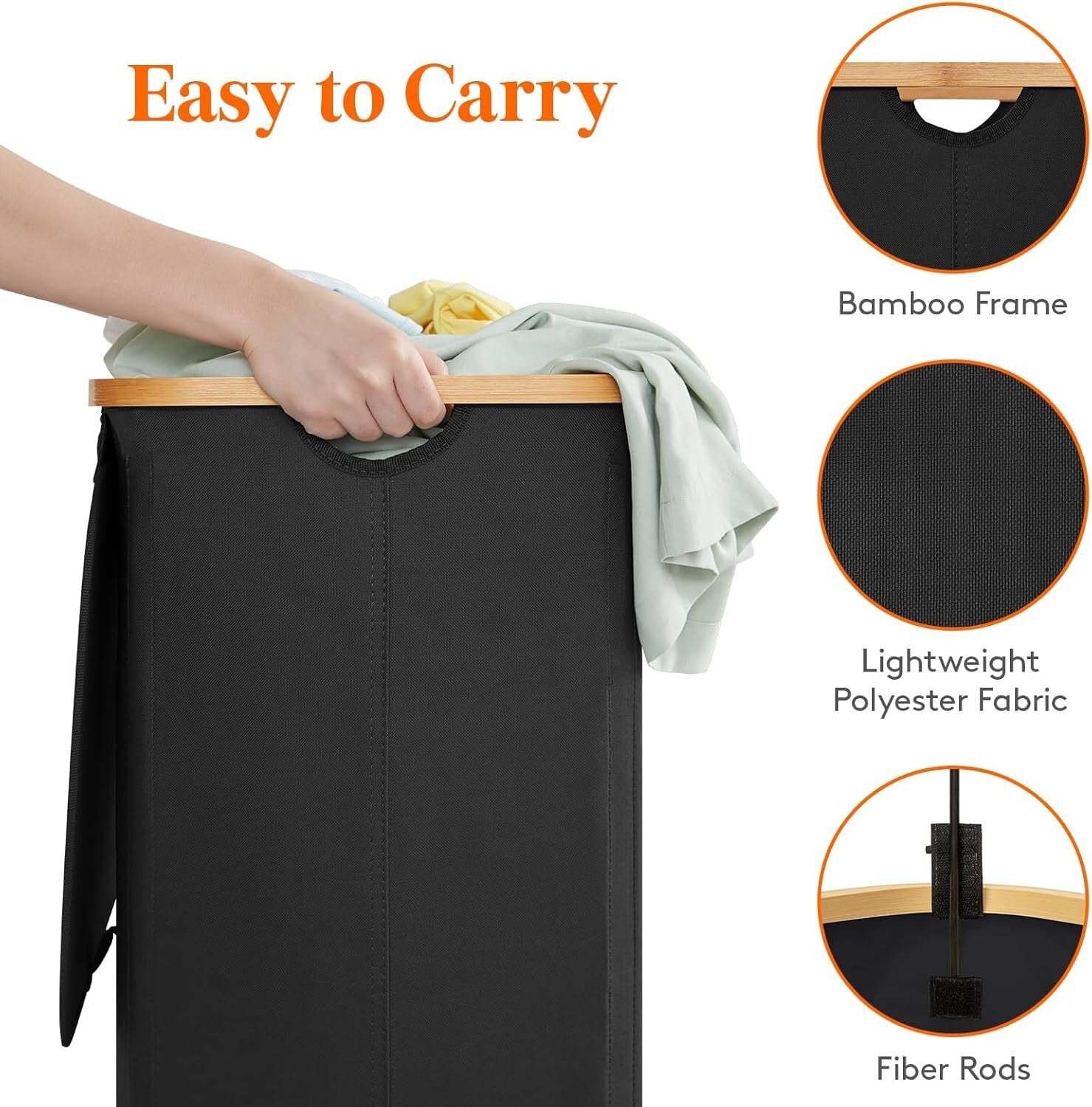 Elegant 150L Laundry Hamper with Removable Bags - Perfect for Home Organization