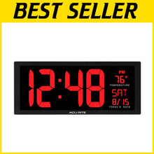 Load image into Gallery viewer, 14.5-Inch Large Digital LED Clock with Date &amp; Temperature for Home or Office