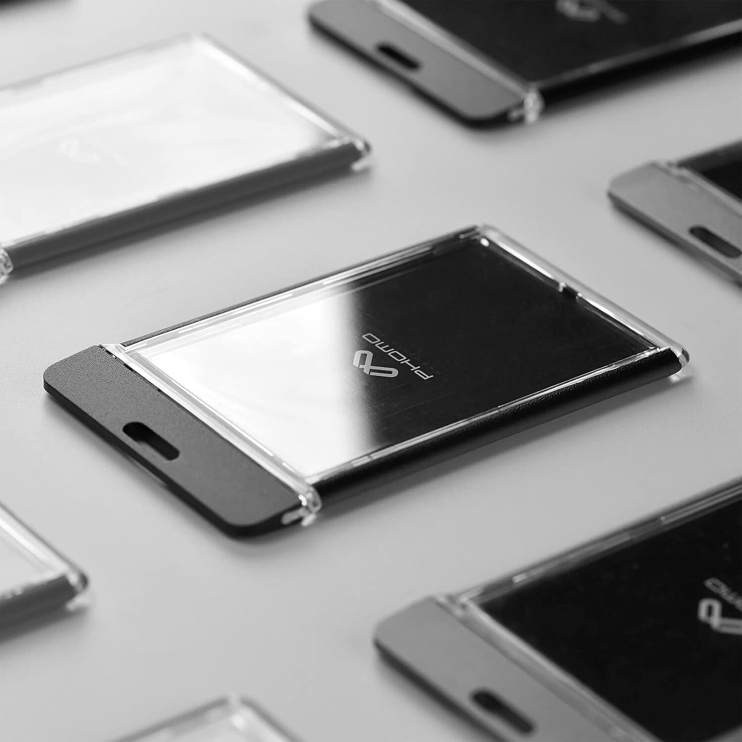 Lightweight ID Badge Holder Wallet with Comfortable Lanyard - Black, 5-Pack