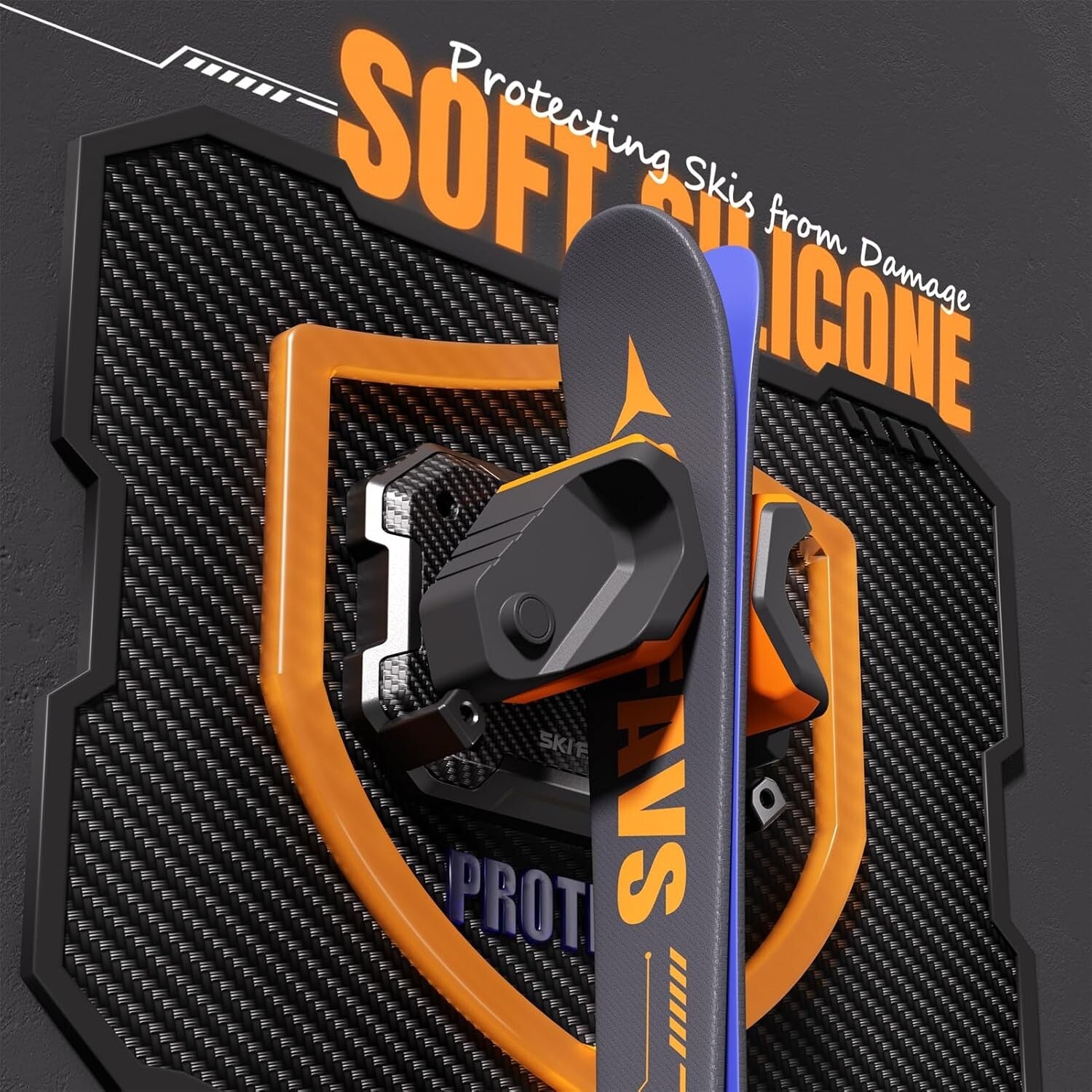 Elegant Vertical Ski Storage Solution - Slip-Resistant, Damage-Free Holders