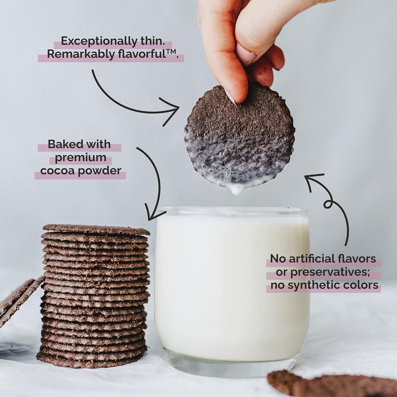 Crispy Brownie Cookie Thins - No Artificial Flavors, Healthy Snacking Delight