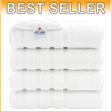 Load image into Gallery viewer, Luxury 4 Piece Bath Towel Set - 100% Cotton, 27x54" Super Absorbent White Towels