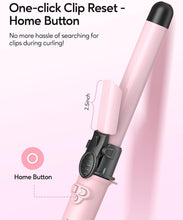 Load image into Gallery viewer, Ceramic Rotating Curling Iron, Pink - Effortless Curls for All Hair Types