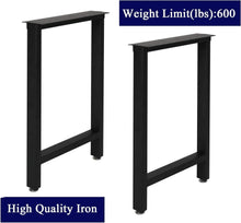 Load image into Gallery viewer, 28” Heavy Duty Iron Desk Legs - Modern Powder Coated Black for Easy Assembly