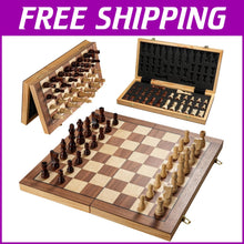 Load image into Gallery viewer, High-Quality 15" Wooden Magnetic Chess Set - Ideal Gift for Family Game Night