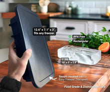 Load image into Gallery viewer, 2-Pack Extra Large Ice Block Mold with Lid - 5 lbs Silicone Tray for Coolers