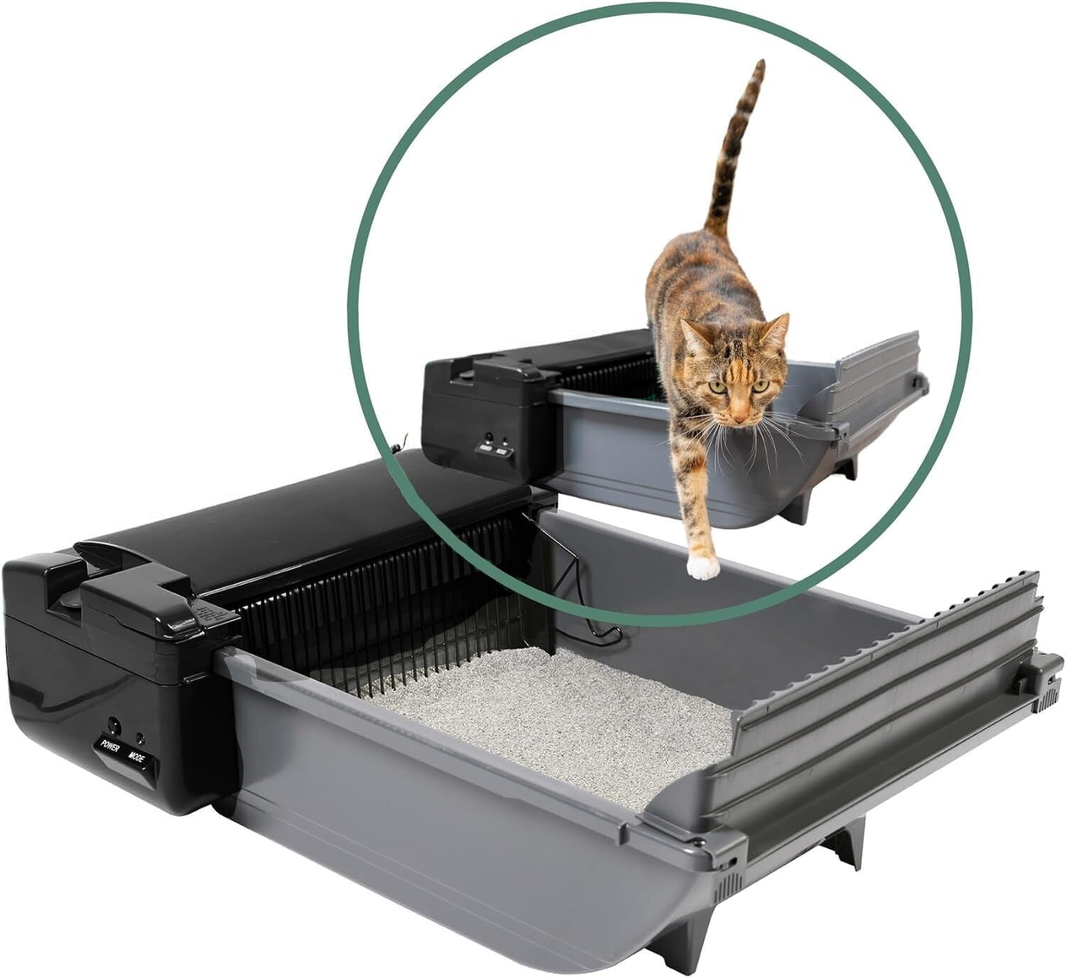 Effortless Self-Cleaning Cat Litter Box - Quiet, Compact & for 2 Cats (6-16 lbs)