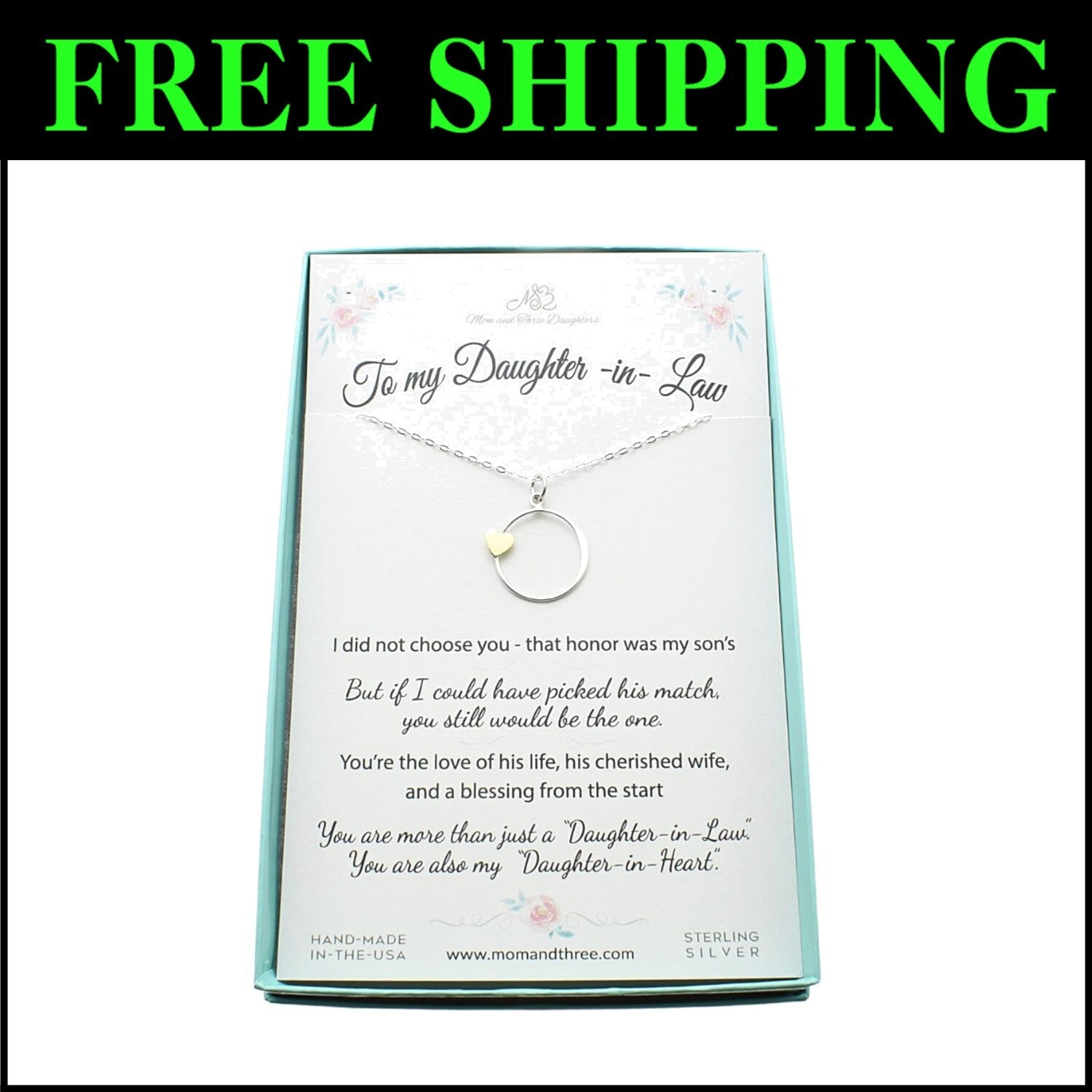 Handmade Silver Circle Charm Necklace with Bronze Heart – Perfect Gift for Da...