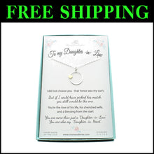 Load image into Gallery viewer, Handmade Silver Circle Charm Necklace with Bronze Heart – Perfect Gift for Da...