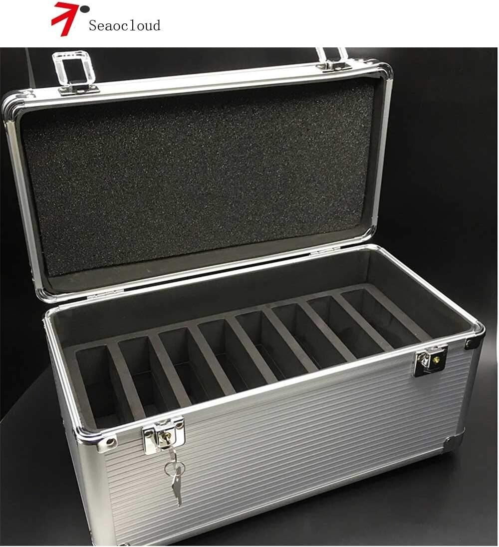 Durable Aluminum-Wrapped 10-Bay Storage Case for 3.5" HDDs - Lockable Design