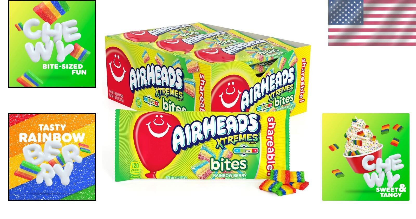 Assorted Xtremes Bites - 5 Flavor Bulk Candy for Parties, Events, and Holidays