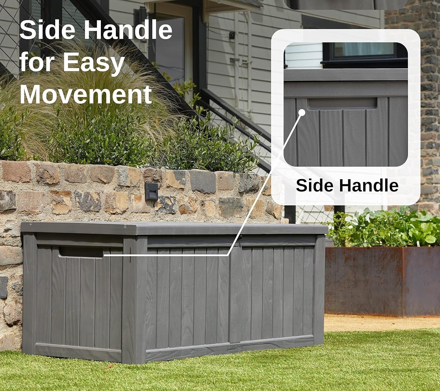 All-Weather Outdoor Storage Bin with 120 Gallon Capacity & Bench Feature
