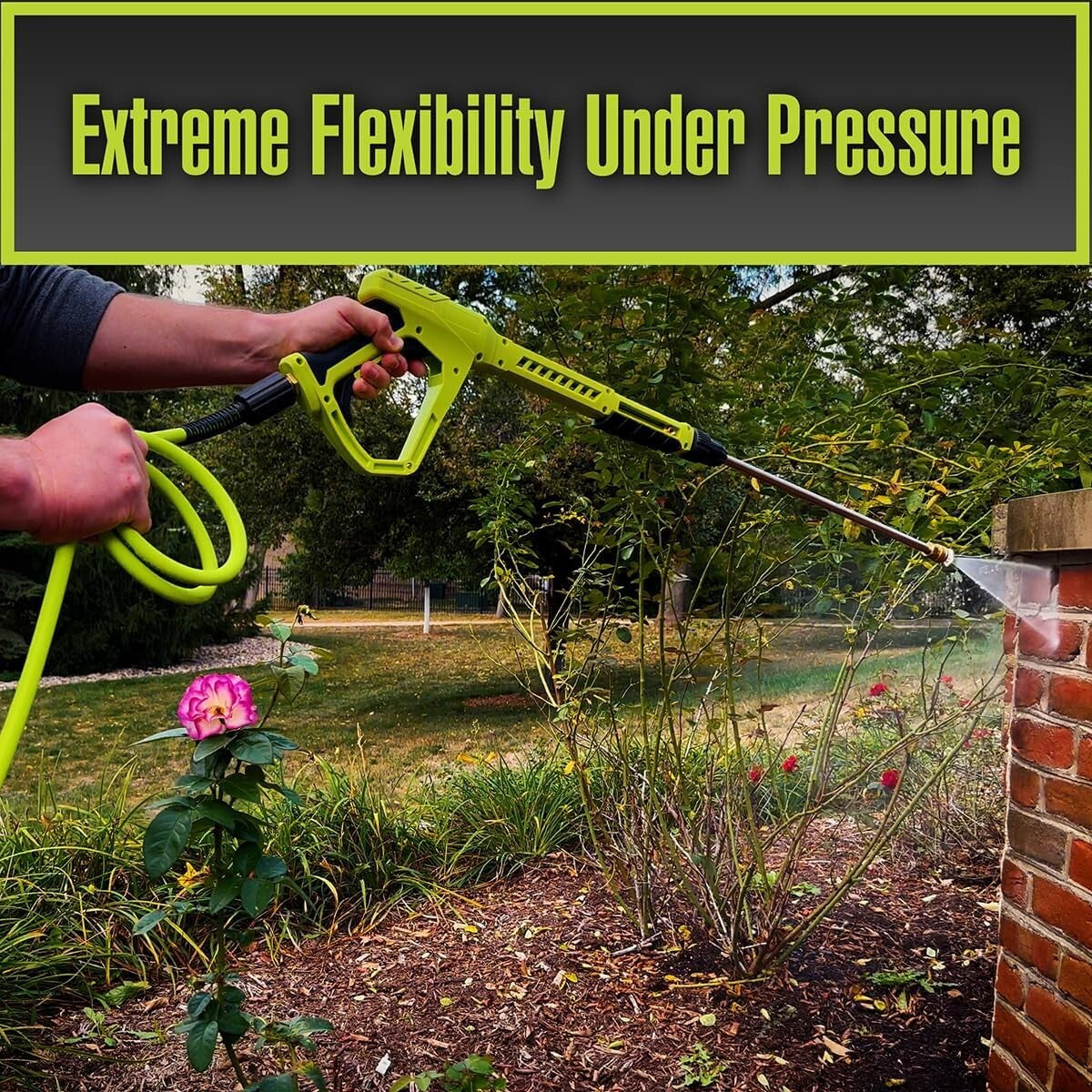 ZillaGreen 25 ft Pressure Washer Hose with M22 Fittings - 3100 PSI Flexibility