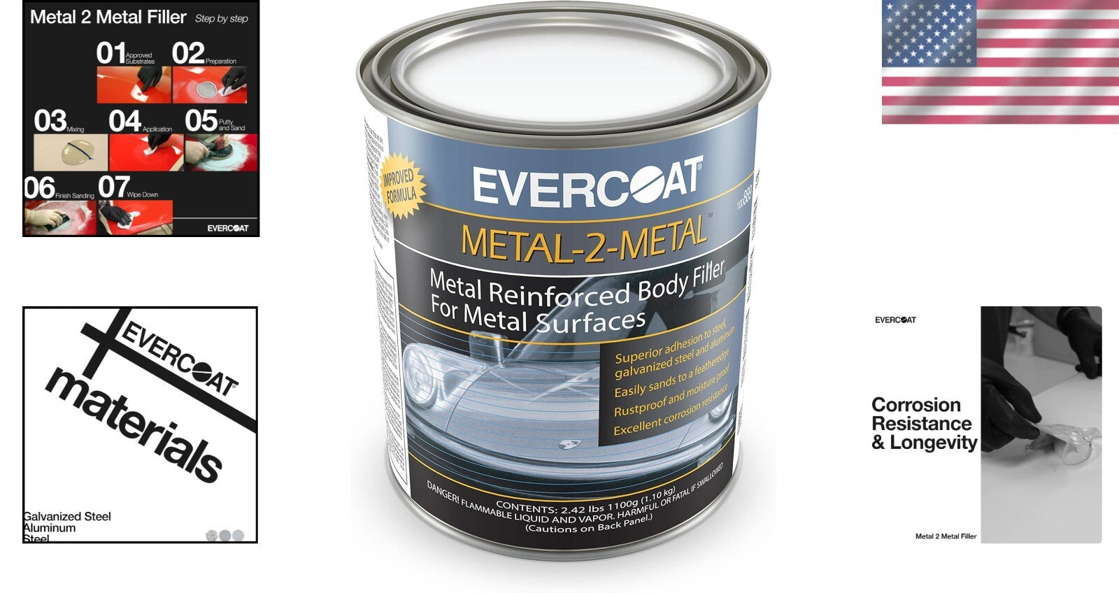 Durable Metal-2-Metal Aluminum Filler - 1100g for Restoration & Automotive Needs