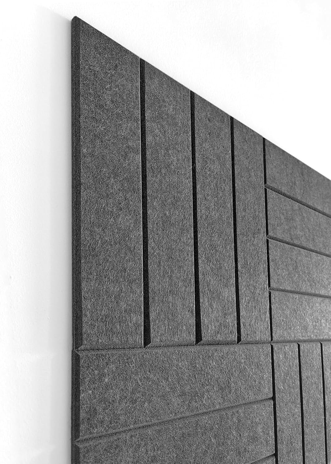 Elegant 12-Pack Felt Wall Tiles - Large Bulletin Board Alternative in Gray Black