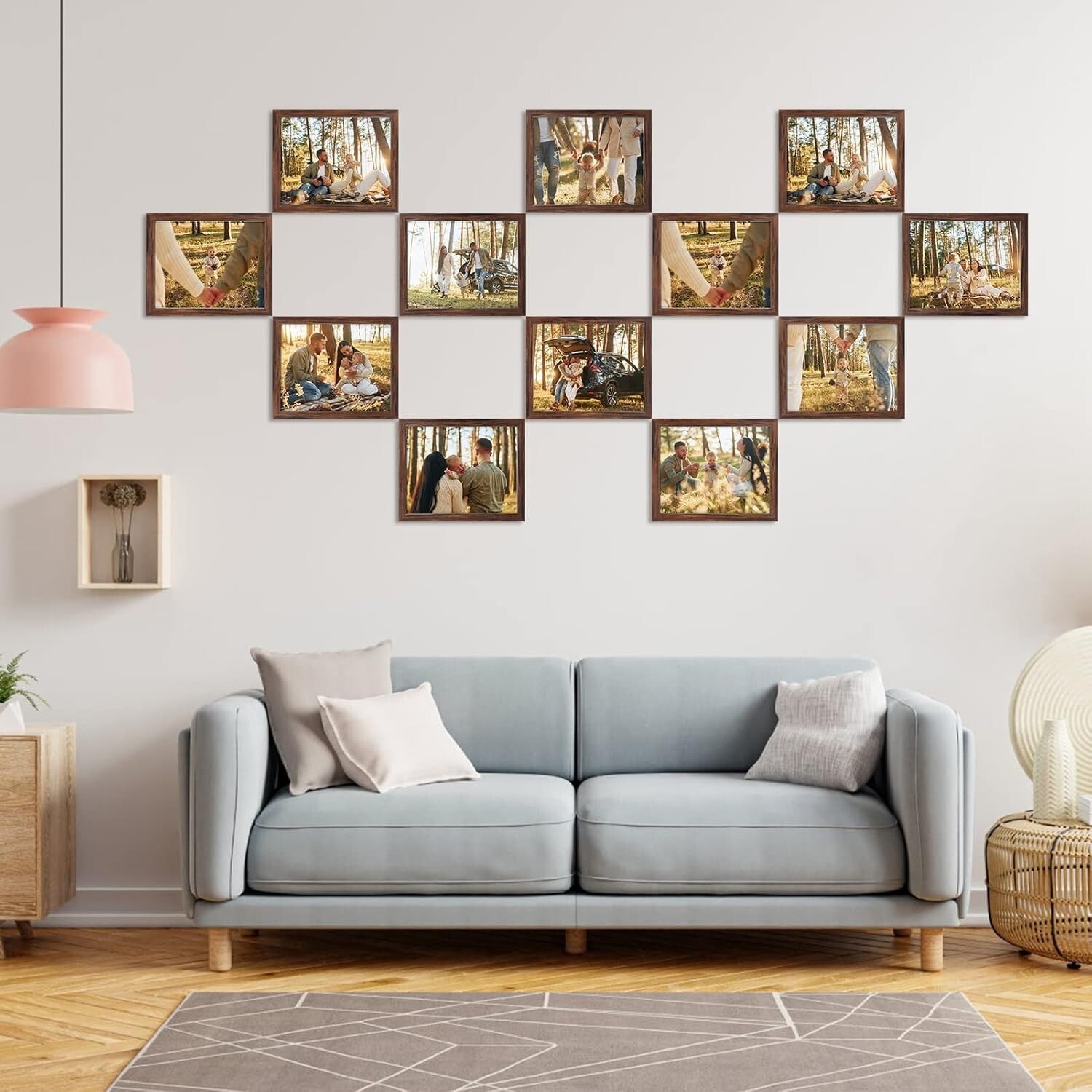 Elegant 12-Pack of 8x10 Rustic Picture Frames - Wall or Tabletop Mount