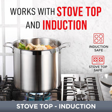 Load image into Gallery viewer, High-Quality 20 Quart Induction-Ready Stockpot - Riveted Handles &amp; Easy to Clean
