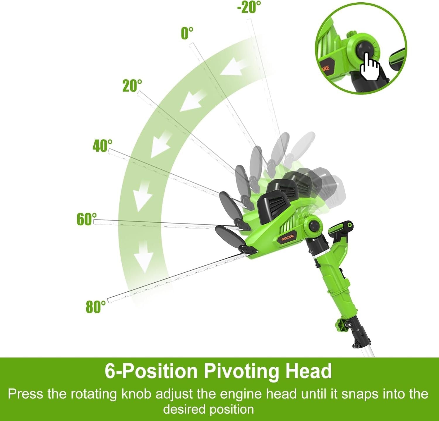 18-Inch Electric Hedge Trimmer w/ Dual-Action Blade & Telescopic Pole Reach