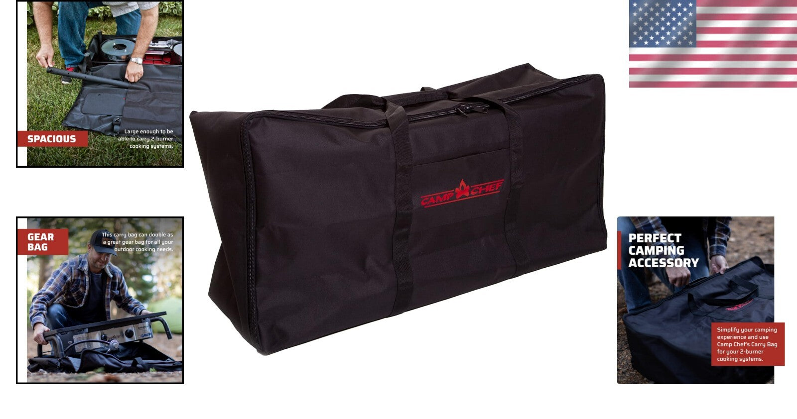 Durable Camp Chef Carry Bag for Two-Burner Stoves - Weather-Resistant Design