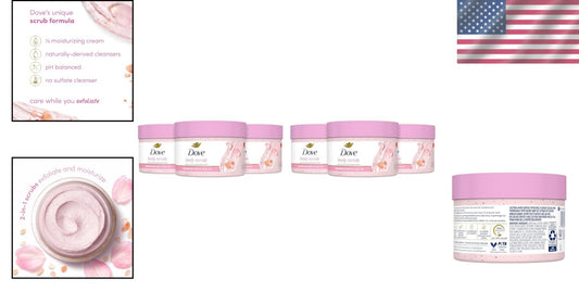 3-Pack Himalayan Salt & Rose Oil Body Scrub with ¼ Moisturizing Cream, 10.5 oz