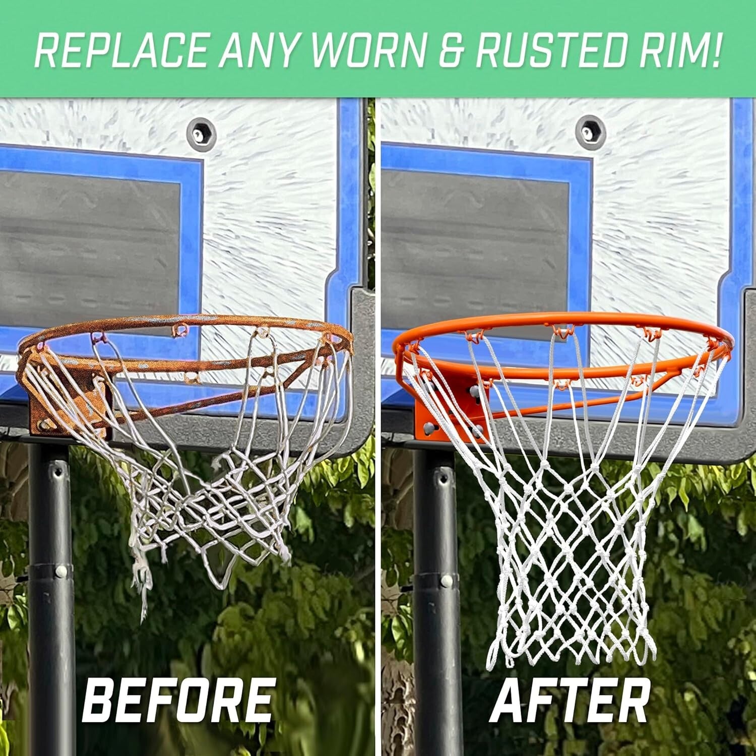 All-Weather 18'' Basketball Rim with Mounting Bracket - Perfect Replacement