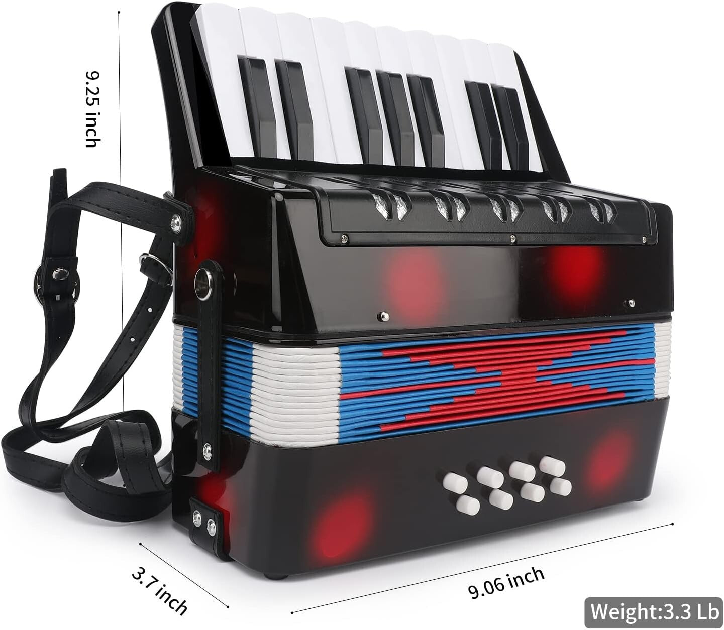 Durable & Safe Children's Accordion with 10 Keys - Early Music Development Tool