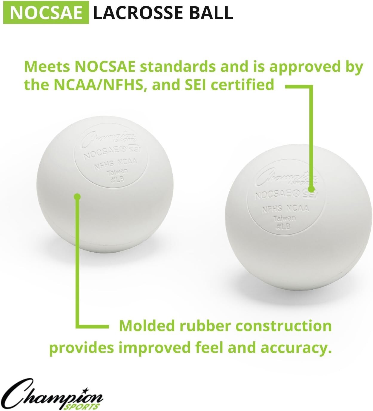 36 Count Regulation Lacrosse Balls in Bucket - NCAA Certified White Training Set