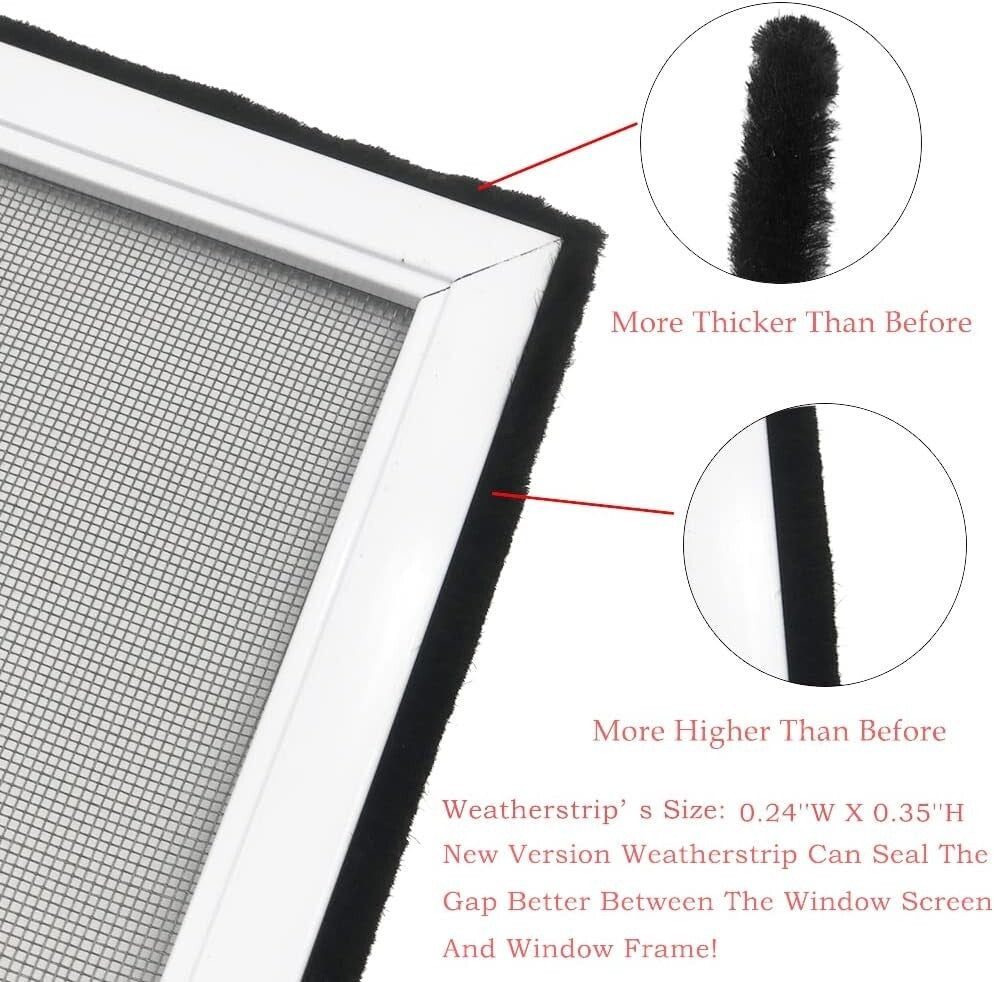 Versatile Expandable Window Screen Set 10"H x 19-36"W for Fresh Air Without Bugs