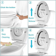 Load image into Gallery viewer, White Elongated Toilet Seat with Quick Release - Premium Quiet Close Design