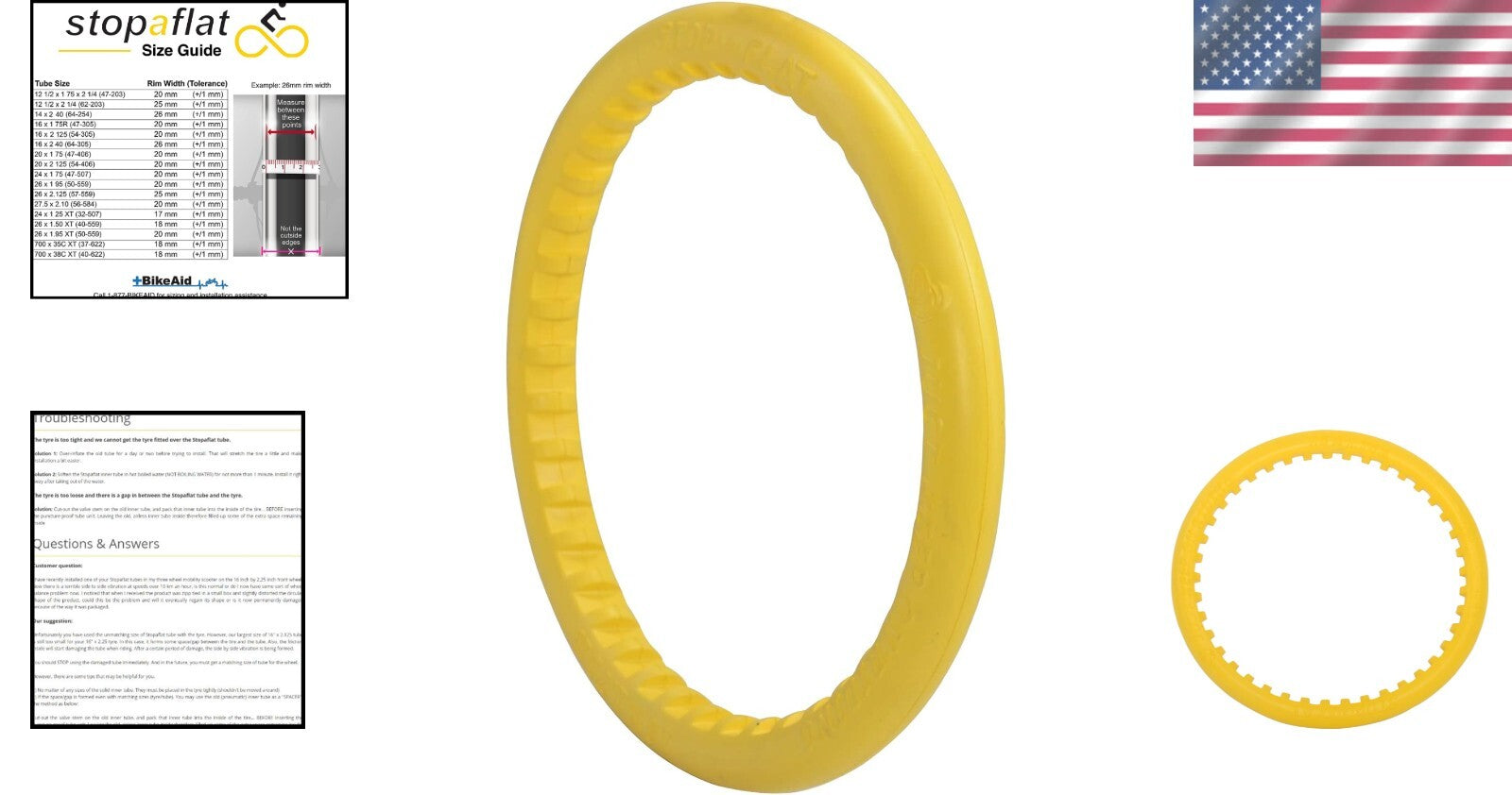 Puncture Proof 26x2.125 Bicycle Inner Tube - Schrader Valve for Hybrid Bikes