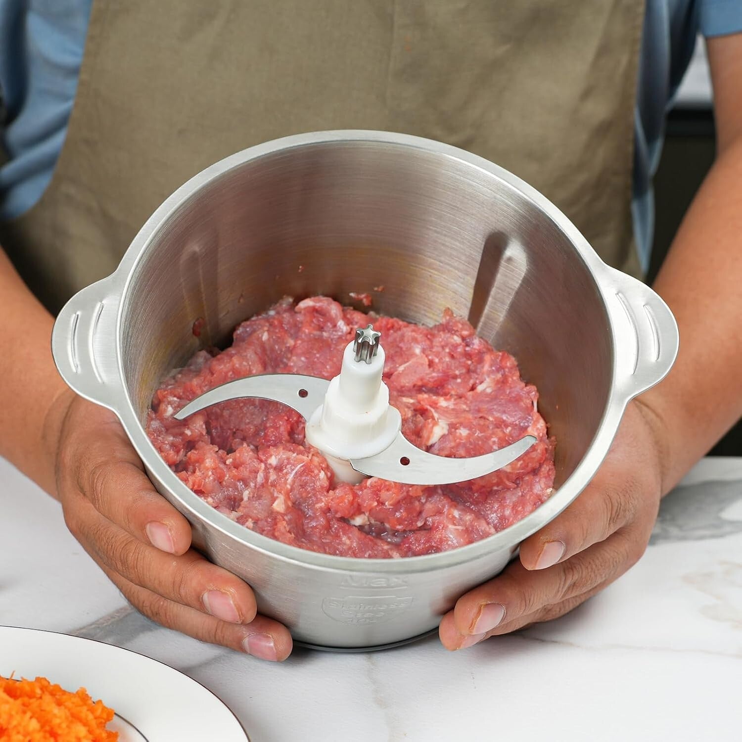 Compact 500W Electric Meat Grinder with Safety Features & Dishwasher Safe Design