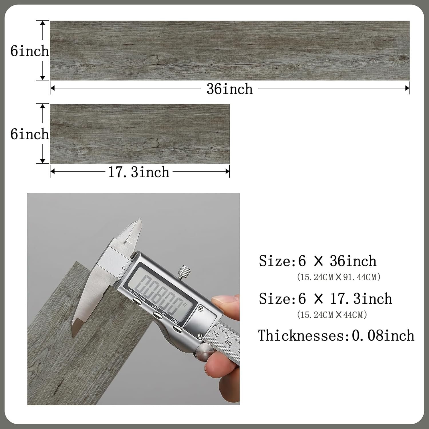 DIY Wood Look Vinyl Flooring Tiles, 36 Pack - Waterproof & Scratch Resistant