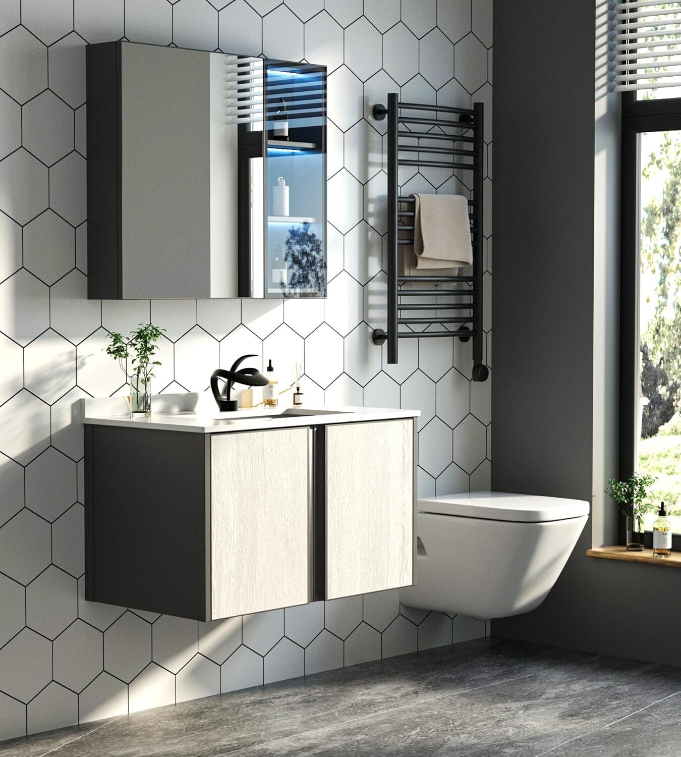 Stylish Single Handle Bathroom Faucet with Waterfall Spout and Pop-Up Drain