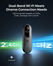 Load image into Gallery viewer, Smart Wireless Doorbell Camera: 2K Resolution, Battery/Wired Power, Alerts