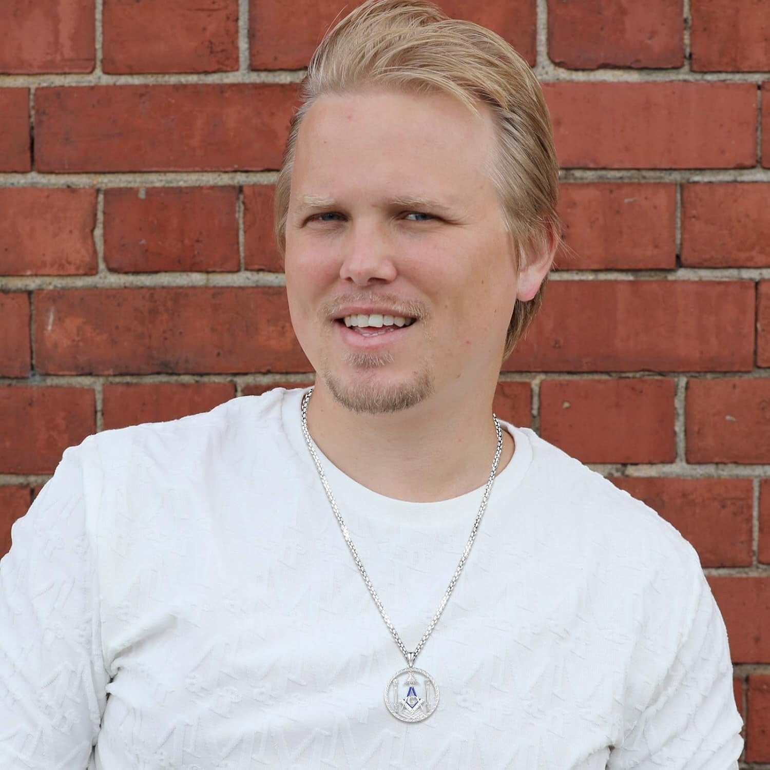 Unisex Freemason Necklace - Sterling Silver Valknut Amulet with Adjustable Chain