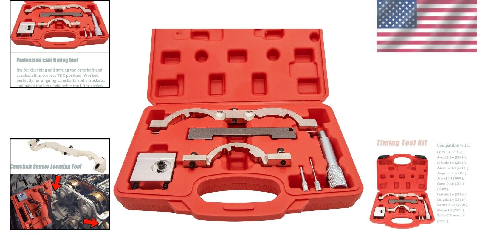 Chevy Vauxhall Turbo Timing Tool Kit - Durable Aluminum & Steel Construction