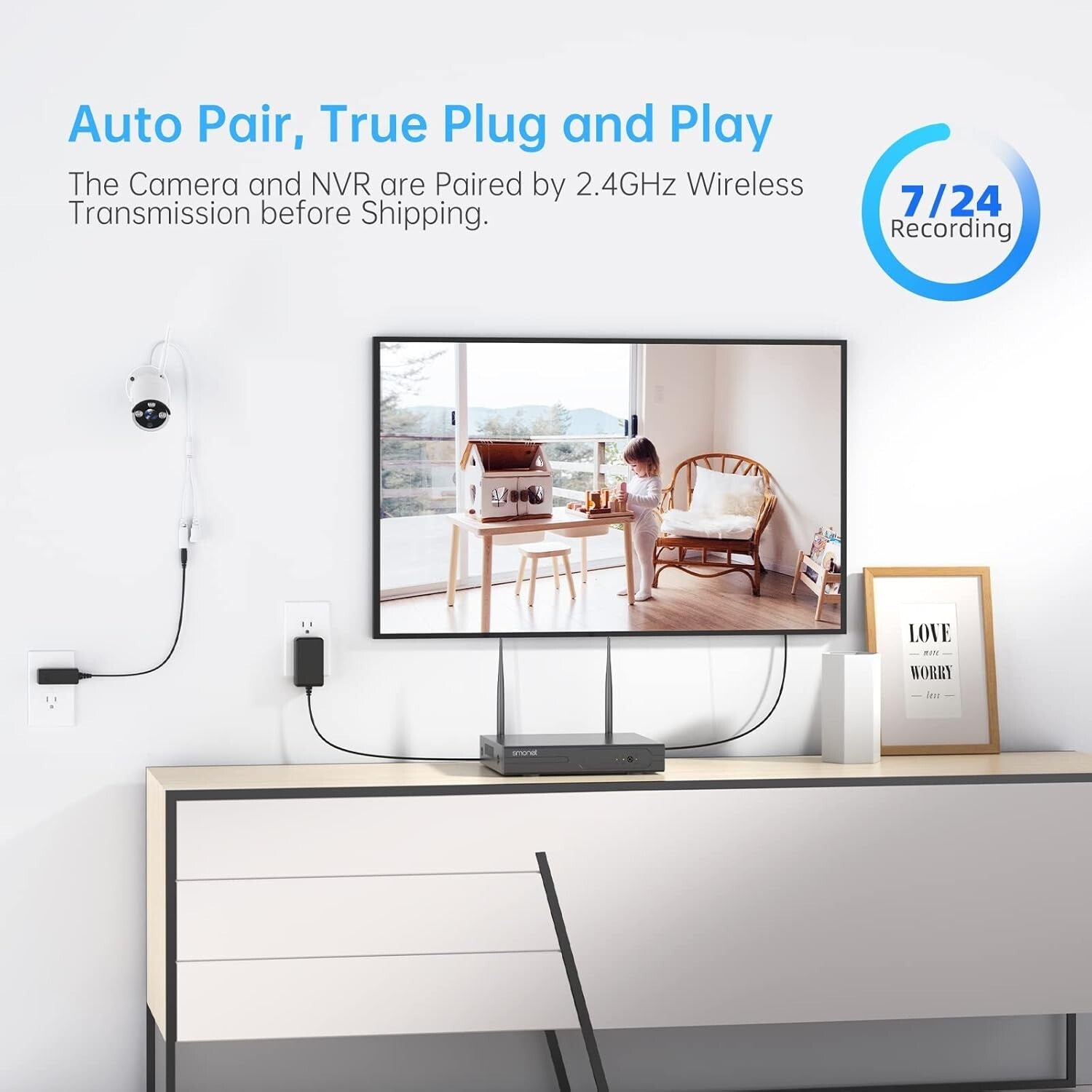 1080P Wireless Home Security Cameras - 8 Channel, Night Vision, Plug & Play