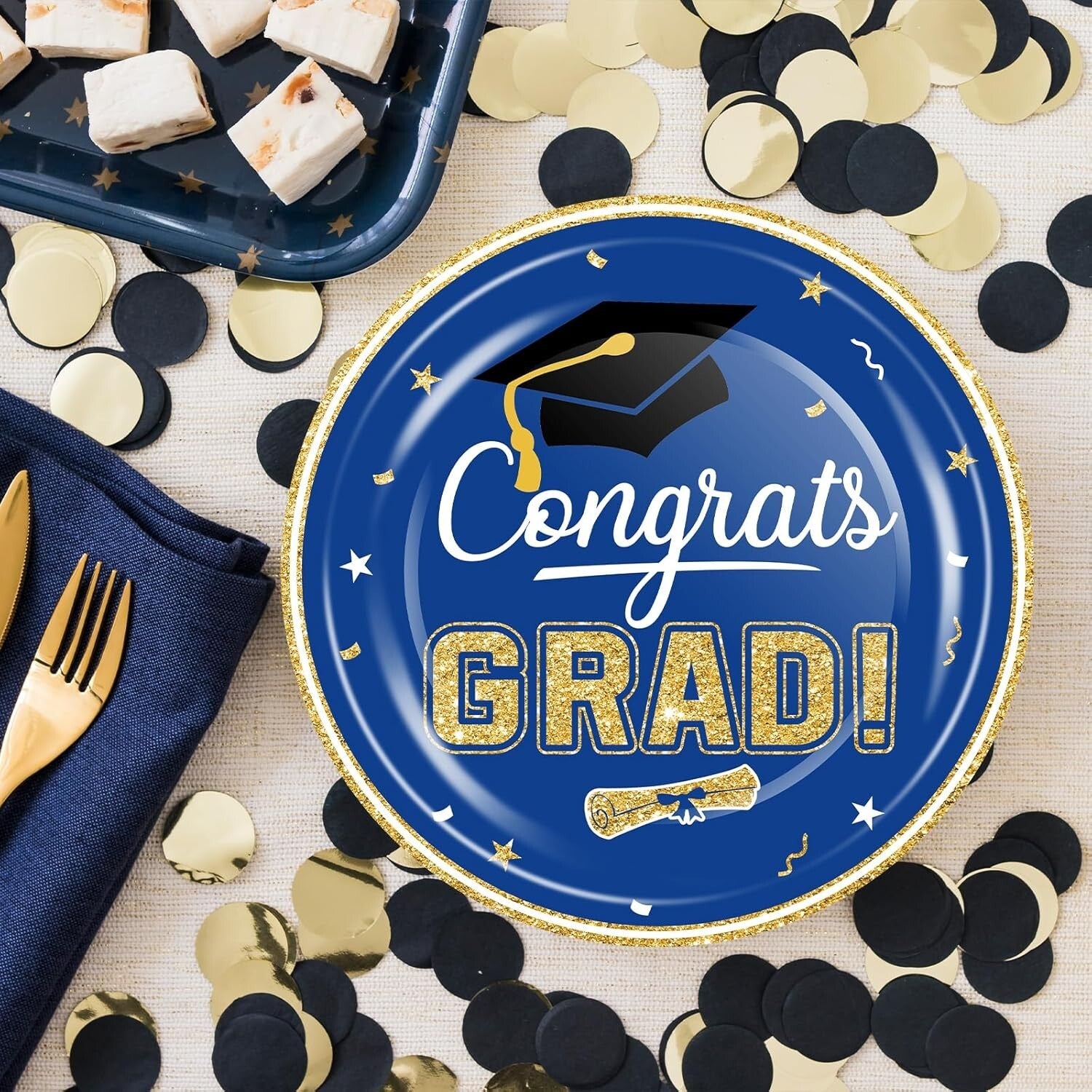 320 Pcs Disposable Graduation Dinner Plates & Napkins - Ideal for Class of 2025