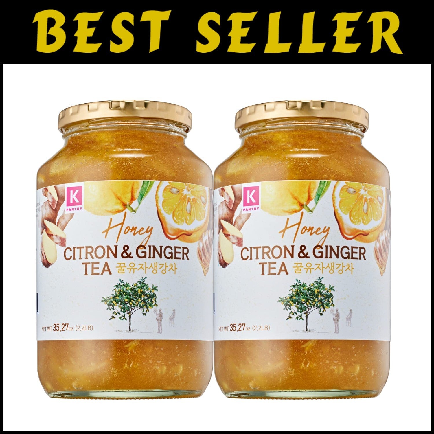 Versatile Honey Citrus & Ginger Tea - Enjoy Hot, Cold, or in Smoothies, 2 Pack