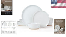 Load image into Gallery viewer, Elegant 12-Piece Stoneware Dinnerware Set for 4 - Scratch Resistant &amp; Microwa...