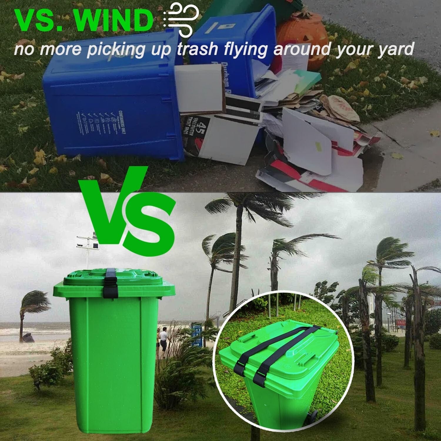 Effective Double Claw Design Trash Can Locks – Universal Fit for 28-96 Gallons